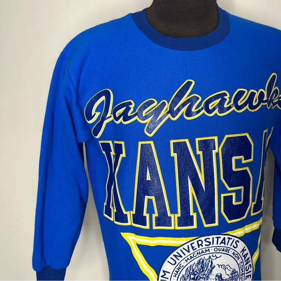 Vtg College Ware One Size Fits Most Sleepshirt University of Kansas KU Jayhawks - Picture 5 of 10